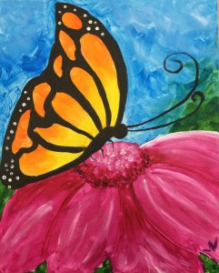 Cone Flower with Butterfly