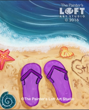 Flip flops by the sea