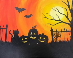 Pumpkins by the fence