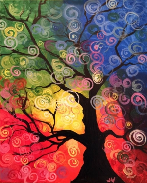 Swirly Colorful Tree