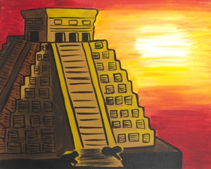 mayan temple sunset (1)