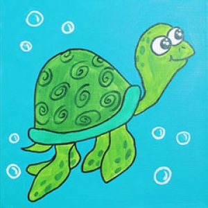 swimming sea turtle